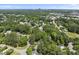 Expansive aerial view of neighborhood with lush trees and city skyline at 1812 Hilton St, Raleigh, NC 27608