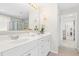 Bathroom featuring double sinks, ample counter space, and large vanity with convenient storage at 203 Worsham Dr., Chapel Hill, NC 27516