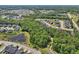 Expansive aerial view showcasing the neighborhood's layout and lush greenery at 241 Fishburn Dr, Apex, NC 27523