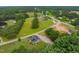 Expansive aerial view of the property showcasing the surrounding landscape and neighborhood charm at 2646 Laurel Mill-Centerville Rd, Louisburg, NC 27549