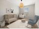 Cozy Bedroom with a crib, dresser, and rocking chair, creating a soothing environment for baby at 2855 Wilkes Lake Dr, Fuquay Varina, NC 27526