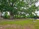 Expansive front yard featuring a grand, mature tree, adding charm and shade to the property at 2855 Wilkes Lake Dr, Fuquay Varina, NC 27526