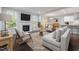 Bright living room with a fireplace, hardwood floors, and an open floor plan at 2855 Wilkes Lake Dr, Fuquay Varina, NC 27526