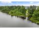 Picturesque pond with a dock and surrounding greenery providing a serene natural view at 2855 Wilkes Lake Dr, Fuquay Varina, NC 27526