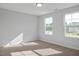 Bright bedroom featuring carpet, two windows, and neutral paint at 293 Gregory Village Dr, Lillington, NC 27546