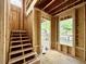 Unfinished staircase showcasing the new construction home's interior framing at 3828 Coach Lantern Ave, Wake Forest, NC 27587