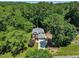 Stunning aerial view of a secluded home nestled among lush green trees offering privacy at 5121 Ten Point Trl, Wake Forest, NC 27587