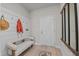 Mud room with coat hooks, bench, and door to exterior at 518 Toran Dr, Wake Forest, NC 27587
