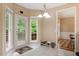Mud room with a tile floor and access to the back deck at 933 Richland Ridge Dr, Wake Forest, NC 27587