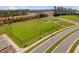 Beautiful aerial shot features a large dog park within the community at 1002 Gilly Ct, Durham, NC 27703