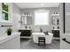 The bathroom features modern vanities, soaking tub, tile floors, and contemporary fixtures at 1003 E Sterlington Pl, Apex, NC 27502