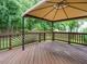 Outdoor deck featuring a shaded seating area, perfect for entertaining or relaxation at 1010 Starita Ct, Apex, NC 27502