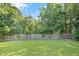 Large, fully fenced backyard with lush green grass providing plenty of room to roam at 105 Tactical Dr, Bunnlevel, NC 28323