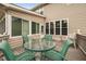 Lovely back deck with a table and chairs for entertaining at 111 Gingergate Dr, Cary, NC 27519