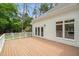 Back deck off of home's screened porch perfect for entertaining at 12301 Hardee Rd, Raleigh, NC 27614
