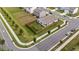 Aerial view of a home with a fenced backyard located on a corner lot at 1401 Justice Union Ct, Raleigh, NC 27604
