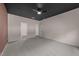 Bedroom with carpet flooring, dark ceiling, fan, and natural light at 1401 Justice Union Ct, Raleigh, NC 27604