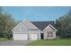 Charming home with a symmetrical elevation, 2-car garage, stone details, and inviting curb appeal at 148 Gilmer St, Fuquay Varina, NC 27526