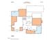 Floor plan highlighting the second level of a home, featuring multiple bedrooms and bonus room at 154 Sicily Dr, Clayton, NC 27527