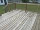 Classic wooden deck offers an inviting outdoor space for leisure and enjoyment at 1676 Richardson Bass Rd, Kenly, NC 27542