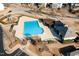 Aerial view of neighborhood pool and recreation area at 1716 Longmont Dr, Wake Forest, NC 27587