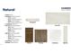 A curated selection of interior finishes including brown cabinets, olympus backsplash, countertops, flooring, and wall tile at 177 Gilmer St, Fuquay Varina, NC 27526