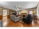 Elegant living room with built-in shelving, fireplace, and ample seating at 2127 Somers Ave, Burlington, NC 27215