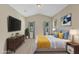 Spacious bedroom with vaulted ceiling, natural light, and tasteful decor at 2513 Asher View Ct, Raleigh, NC 27606