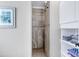 Modern tiled shower with built-in shelving at 2709 Les Paul Ln, Apex, NC 27539