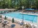 Well-maintained outdoor pool with plenty of seating and shade for relaxation at 2901 Ceremonial Ct, Raleigh, NC 27615