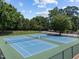 Two well-kept community tennis courts surrounded by lush greenery at 2901 Ceremonial Ct, Raleigh, NC 27615