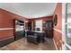 Spacious home office with dark furniture, creating a productive and stylish workspace perfect for remote work or study at , Raleigh, NC 27610