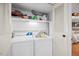 Laundry room including washer, dryer, and utility storage at 4709 Edwards Mill Rd # H, Raleigh, NC 27612