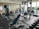 Community gym features workout machines, free weights, and recumbent bikes for resident's use at 601 W Rosemary St # 416, Chapel Hill, NC 27516