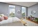 Bedroom featuring large windows with a view and hardwood floors at 601 W Rosemary St # 416, Chapel Hill, NC 27516