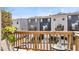 Backyard view from wooden deck in the community with private parking at 6415 Mentor Pl, Raleigh, NC 27616