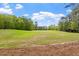 Golf course view showcasing lush green fairway, blue sky, and mature trees at 801 Pinehurst Dr, Chapel Hill, NC 27517