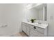 Bright bathroom with a double sink vanity and large mirror at 92 Horseshoe Pl # 9, Angier, NC 27501