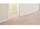 Open view to Primary bathroom from carpeted bedroom at 107 Ashley Forest Rd # B, Chapel Hill, NC 27514