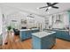Open floor plan joining the kitchen with views to the living room at 107 Regiment Way, Durham, NC 27705
