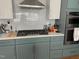 Chef's kitchen featuring a gas range, stainless appliances, and stylish cabinetry at 107 Regiment Way, Durham, NC 27705