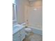 Bathroom features a vanity with a single sink and tub/shower combination at 1104 Barrow Nook Ct, Apex, NC 27502
