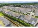 Picturesque community featuring gray homes and a tranquil pond at 113 Mazarin Ln, Cary, NC 27519