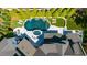 Aerial view of a stunning home showcasing a beautiful backyard pool and patio area at 1208 Hunting Ridge Rd, Raleigh, NC 27615