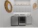 Well-lit laundry room features modern appliances, ample storage, and stylish decor at 1208 Hunting Ridge Rd, Raleigh, NC 27615