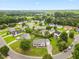 Scenic neighborhood view showcases lush landscaping, mature trees, and well-maintained residences at 124 Roscommon Ln, Clayton, NC 27520