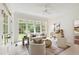 Bright sunroom with ample windows, neutral tones, and comfortable seating at 131 Lavinia Ln, Chapel Hill, NC 27516