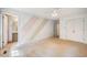 Spacious bedroom with plush carpeting, ceiling fan, and ensuite bathroom access at 1511 Hatch Rd, Chapel Hill, NC 27516