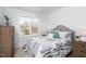 Bright bedroom with a large window, patterned bedding, and neutral tones creates a relaxing atmosphere at 1514 W Knox St, Durham, NC 27705
