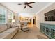 Open-concept living space features a seamless transition to the kitchen, enhancing the home's flow at 201 Forbes Rd, Wake Forest, NC 27587